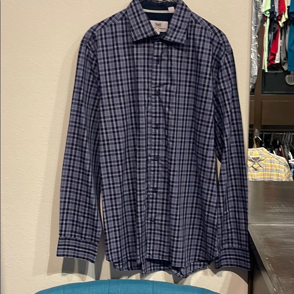 Hickey Freeman Purple mens shirt L